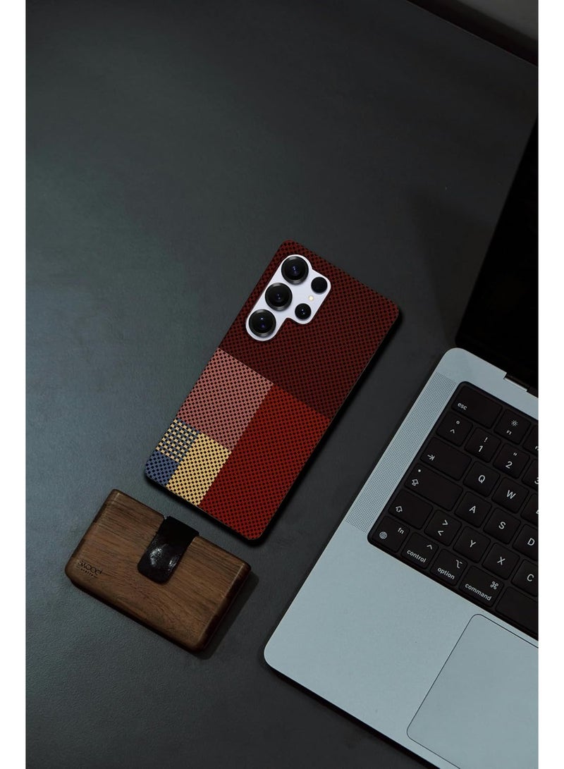 Phoni Ultra Slim Magnetic Case for Samsung Galaxy S25 Ultra, MagSafe-Compatible Magnetic Case, Thin Lightweight Design, Carbon Fiber Style, Raised Camera Protection (Burnished Ember – Red Carbon) - Image 5